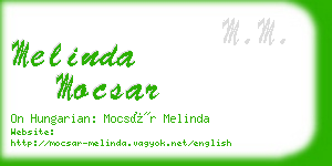 melinda mocsar business card